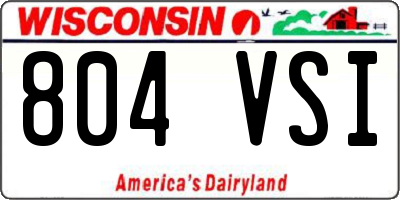WI license plate 804VSI