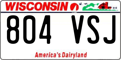 WI license plate 804VSJ
