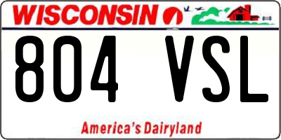 WI license plate 804VSL