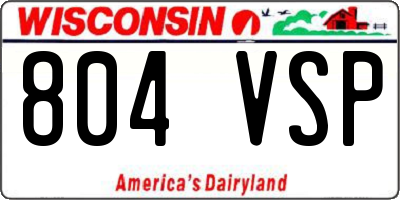 WI license plate 804VSP
