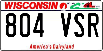 WI license plate 804VSR