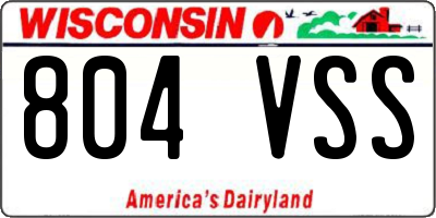 WI license plate 804VSS
