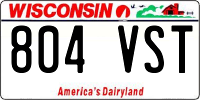 WI license plate 804VST