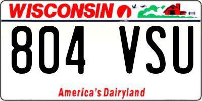 WI license plate 804VSU