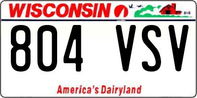 WI license plate 804VSV