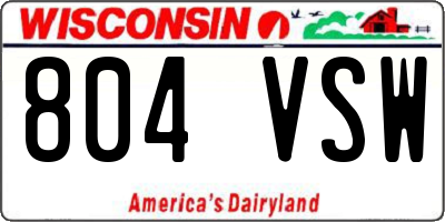 WI license plate 804VSW