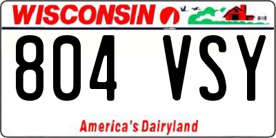 WI license plate 804VSY