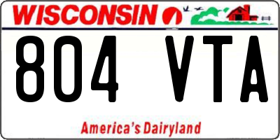 WI license plate 804VTA