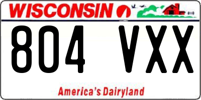 WI license plate 804VXX