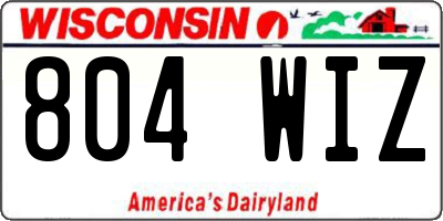 WI license plate 804WIZ