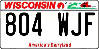 WI license plate 804WJF
