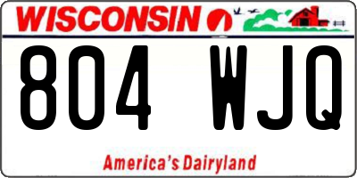 WI license plate 804WJQ