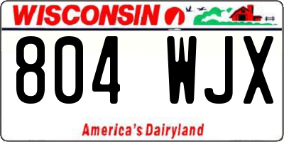WI license plate 804WJX