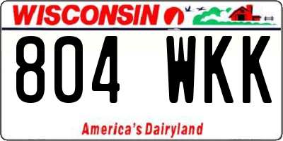 WI license plate 804WKK