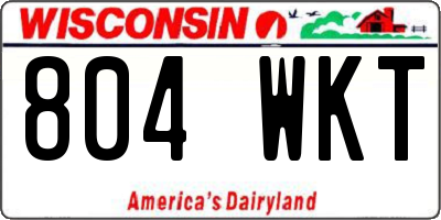 WI license plate 804WKT