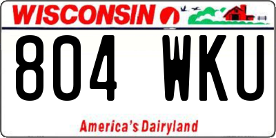 WI license plate 804WKU