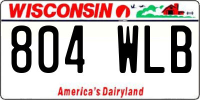 WI license plate 804WLB