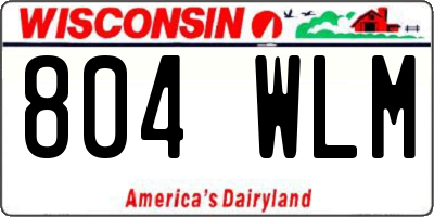 WI license plate 804WLM