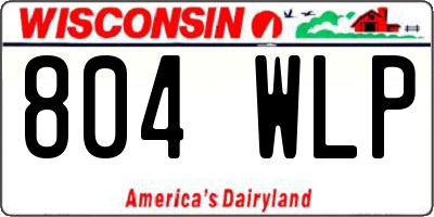 WI license plate 804WLP