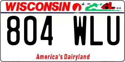 WI license plate 804WLU