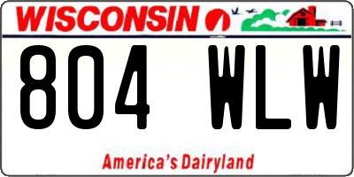 WI license plate 804WLW