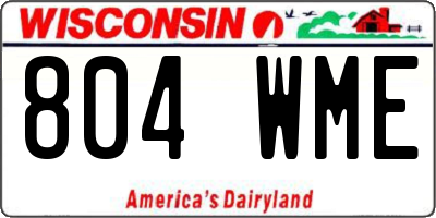 WI license plate 804WME