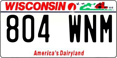 WI license plate 804WNM