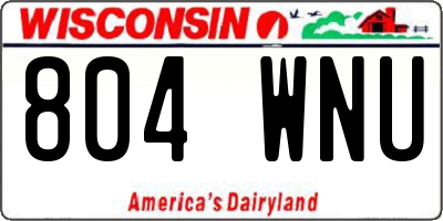 WI license plate 804WNU
