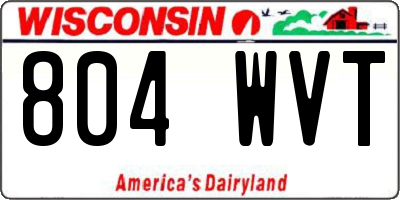 WI license plate 804WVT
