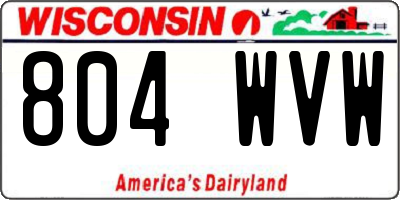 WI license plate 804WVW