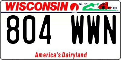 WI license plate 804WWN