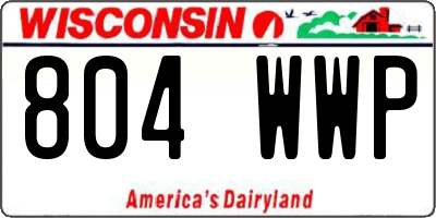 WI license plate 804WWP
