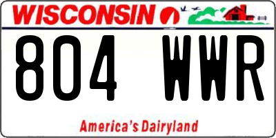 WI license plate 804WWR