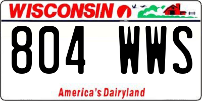 WI license plate 804WWS