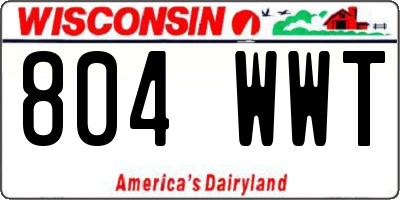WI license plate 804WWT