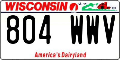 WI license plate 804WWV