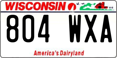 WI license plate 804WXA
