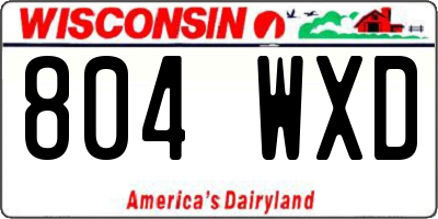 WI license plate 804WXD
