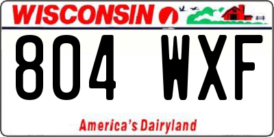WI license plate 804WXF