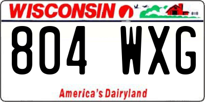 WI license plate 804WXG