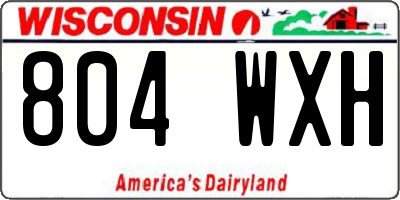 WI license plate 804WXH