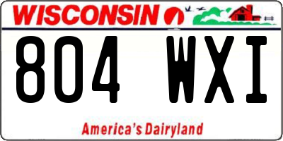 WI license plate 804WXI