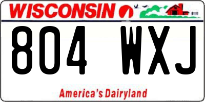 WI license plate 804WXJ