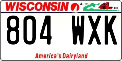 WI license plate 804WXK