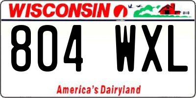 WI license plate 804WXL