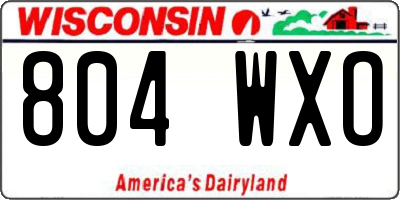 WI license plate 804WXO