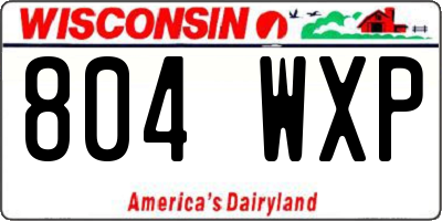 WI license plate 804WXP
