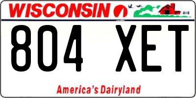 WI license plate 804XET