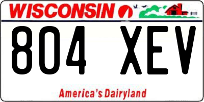 WI license plate 804XEV