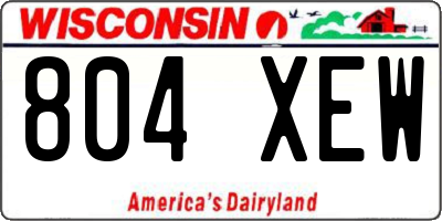 WI license plate 804XEW